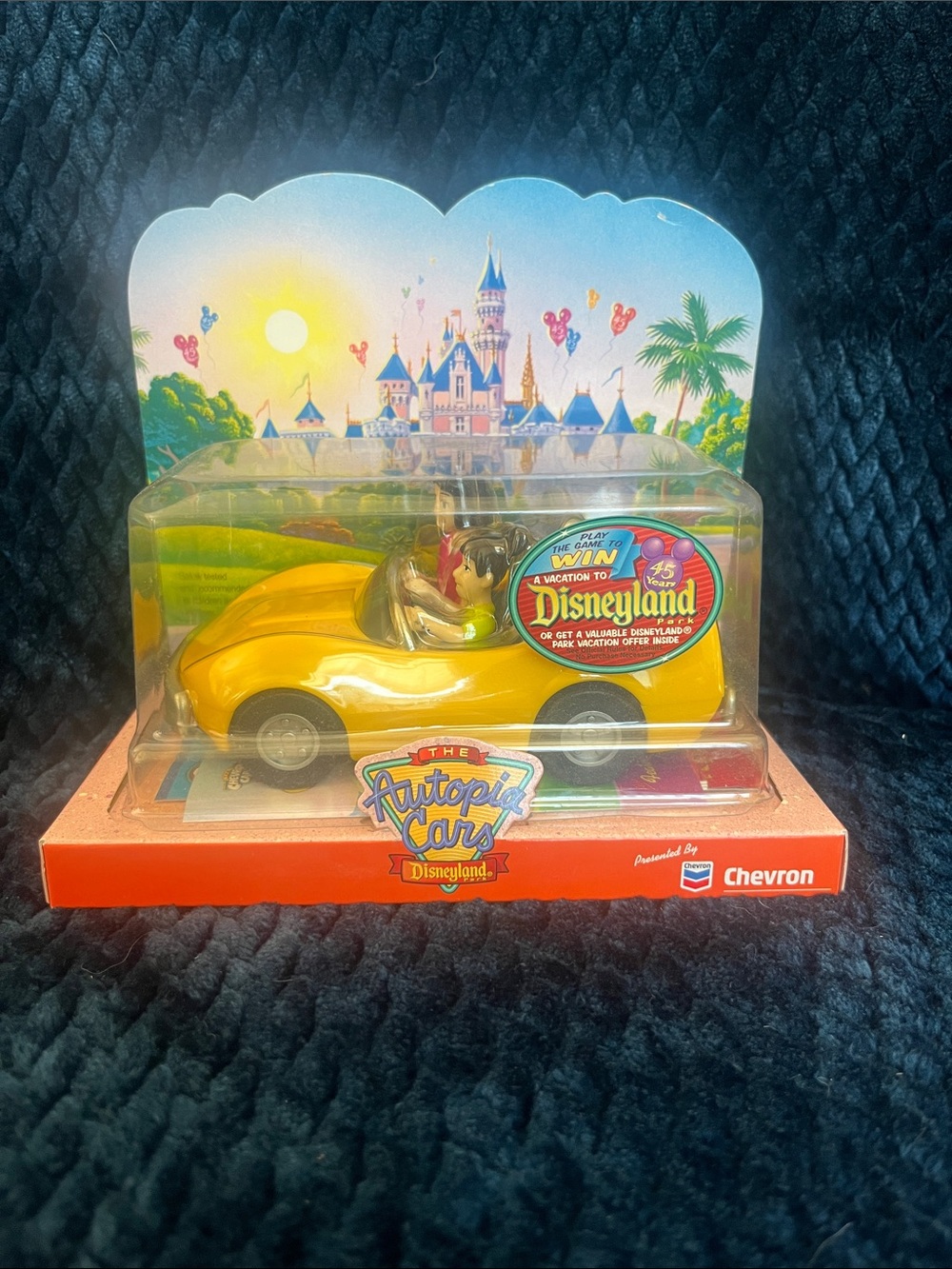 Disney Yellow Autopia Toy Car with Driver Figure
